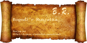 Bognár Ruszalka névjegykártya